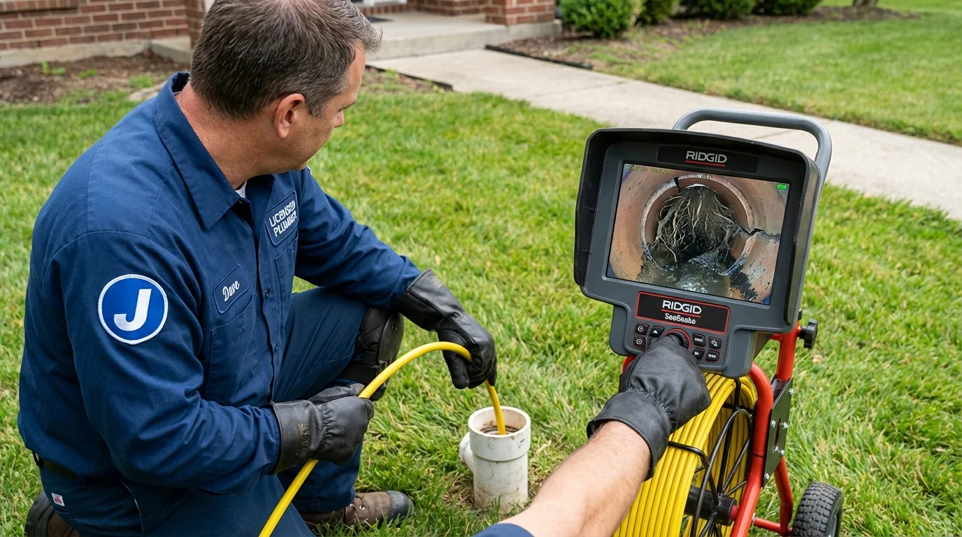 Sewer camera inspection being performed by Johns Plumbing LLC in Winner